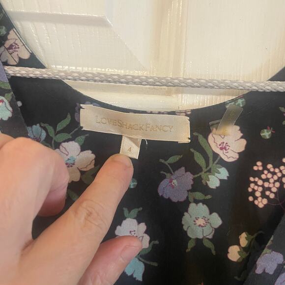 Love Shack Fancy Paris Ruffled Floral Mini Dress SZ 4 - Picture 4 of 16
